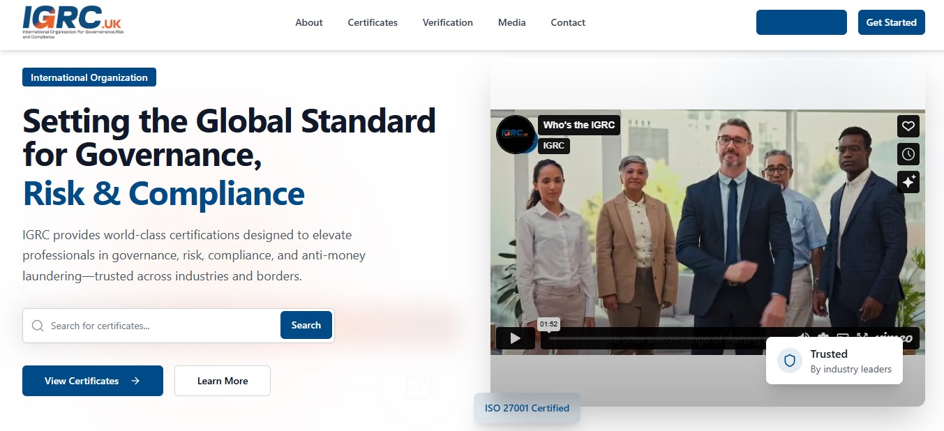 Igrc International Organization For Governance Risk And Compliance